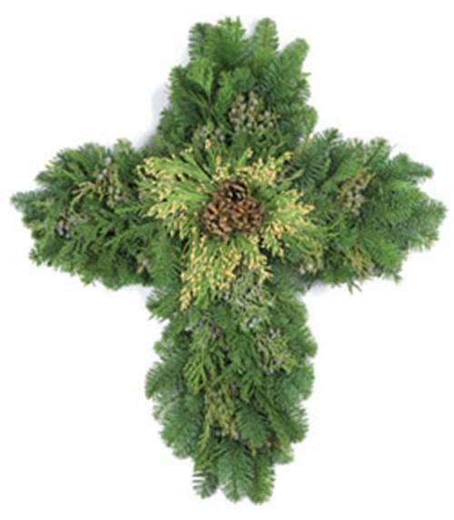 36 " NOBLE FIR CROSS W/ CONES CHRISTMAS GREENS